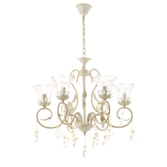 Люстра хрустальная белого цвета под винтаж на 6 ламп (OU100/6) (OU100/6)