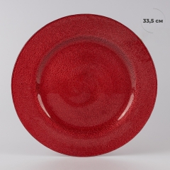 УЦІНКА Тарілка "Сяйво миті", червона, 33,5 см (Бульбашки) (0BR-9251-010)