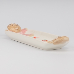 УЦІНКА Блюдо "Імбірні пряники в рожевому", 26 см * 10 см(Тріщини,напливи,сколи,чорні краплинки) (00BR-6037-003)