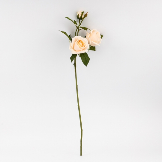 Искусственная роза с 3 бутонами, кремовая, 60 см (9259-075) Искусственная роза с 3 бутонами, кремовая, 60 см (9259-075)