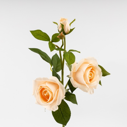 Искусственная роза с 3 бутонами, кремовая, 60 см (9259-075) Искусственная роза с 3 бутонами, кремовая, 60 см (9259-075)