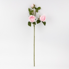 Искусственная роза с 3 бутонами, пудровая, 60 см (9259-077)