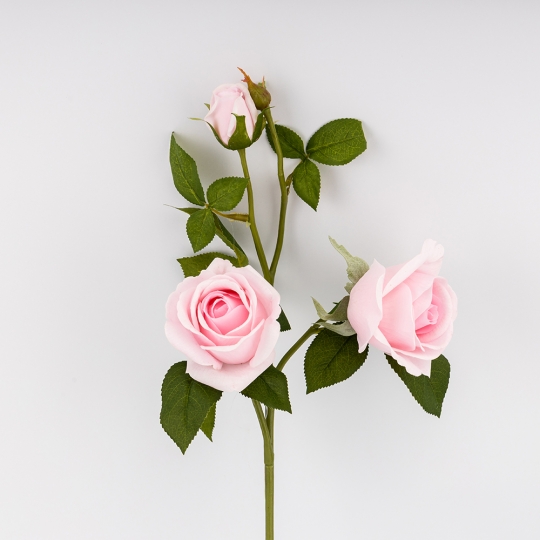 Искусственная роза с 3 бутонами, пудровая, 60 см (9259-077) Искусственная роза с 3 бутонами, пудровая, 60 см (9259-077)