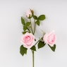 Искусственная роза с 3 бутонами, пудровая, 60 см (9259-077)