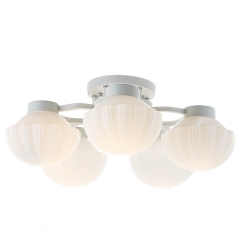 Люстра стельова біла на 5 плафонів у формі квітки (MT005/5)