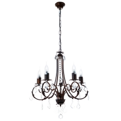 Люстра классическая коричневого цвета под винтаж  (5 ламп) (SM007/5) (SM007/5)