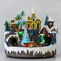 УЦІНКА Новорічна карусель "Різдвяна ніч", 22,5 см (Не має магніта на будинку,невеличкий скол) (00BR-9153-008)