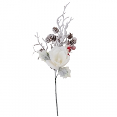 Декоративна гілка "Засніжений сад", біла, 33 см (9171-009)