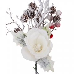 Декоративна гілка "Засніжений сад", біла, 33 см (9171-009)