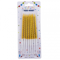 Набір свічок для торта "Свято - це просто", золоті, 13 см (9074-013)