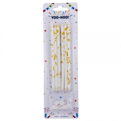 Набір свічок для торта "Святкова мить", біло-золоті, 13 см (9074-068)