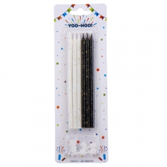 Набір свічок для торта "Святкова мить", чорно-білі, 13 см (9074-073)