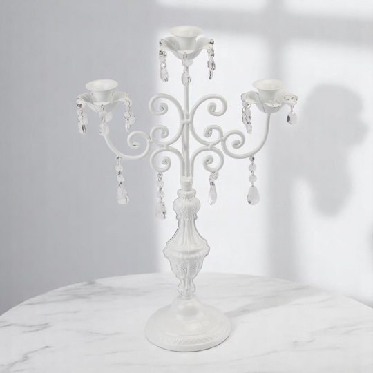 Підсвічник на 3 свічки з кристалами (57 см.) (2011-005) Підсвічник на 3 свічки з кристалами (57 см.) (2011-005)