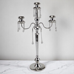 Підсвічник на 3 свічки з кристалами, хром (66 см.) (2011-014)