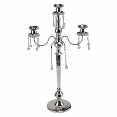 Підсвічник на 3 свічки з кристалами, хром (66 см.) (2011-014)