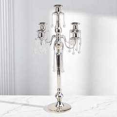 Підсвічник на 5 свічок з кристалами, хром (66 см.) (2011-015)