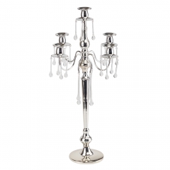 Підсвічник на 5 свічок з кристалами, хром (66 см.) (2011-015)