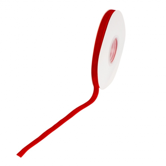 Стрічка оксамитова, червона, 1 см (9276-005)