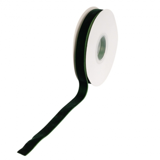 Стрічка оксамитова, темно-зелена, 1,5 см (9276-009)