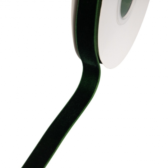 Стрічка оксамитова, темно-зелена, 1,5 см (9276-009)