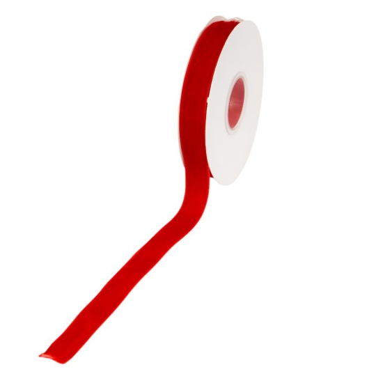 Стрічка оксамитова, червона, 2 см (9276-011)