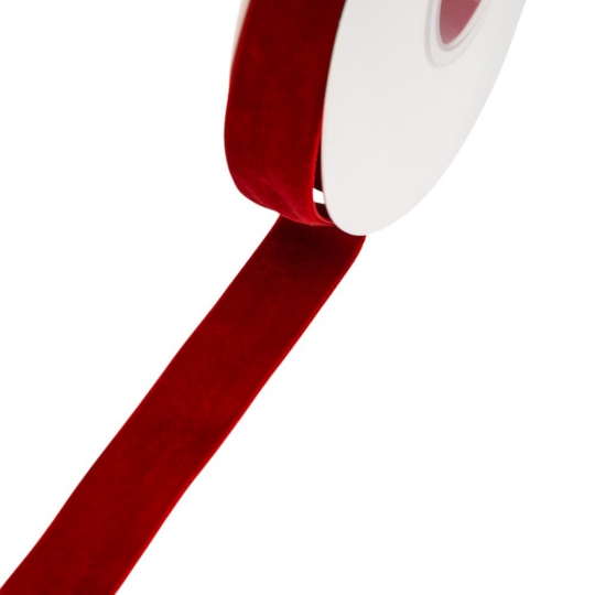 Стрічка оксамитова, темно-червона, 2 см (9276-013)