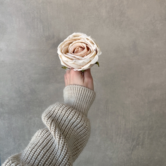 Головка троянди, бежева, 9 см (9222-032)