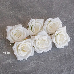 Головка троянди, біла, 7,5 см (9222-043)