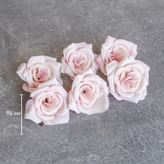 Головка троянди, світло-рожева, 7,5 см (9222-044)