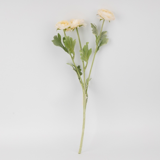 Искусственный ранункулюс с 3 бутонами, кремовый, 50 см (9259-017) Искусственный ранункулюс с 3 бутонами, кремовый, 50 см (9259-017)