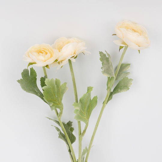 Искусственный ранункулюс с 3 бутонами, кремовый, 50 см (9259-017) Искусственный ранункулюс с 3 бутонами, кремовый, 50 см (9259-017)