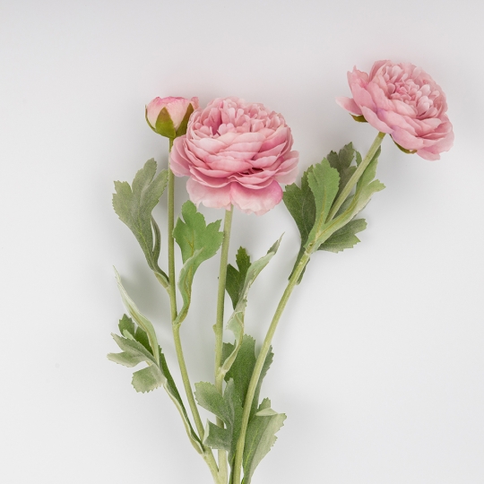 Искусственный ранункулюс с 3 бутонами, светло-розовый, 50 см (9259-056) Искусственный ранункулюс с 3 бутонами, светло-розовый, 50 см (9259-056)