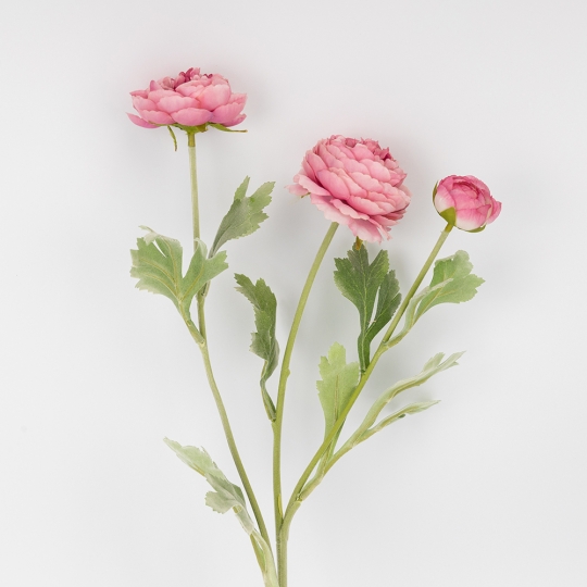Искусственный ранункулюс с 3 бутонами, розовый, 50 см (9259-058) Искусственный ранункулюс с 3 бутонами, розовый, 50 см (9259-058)