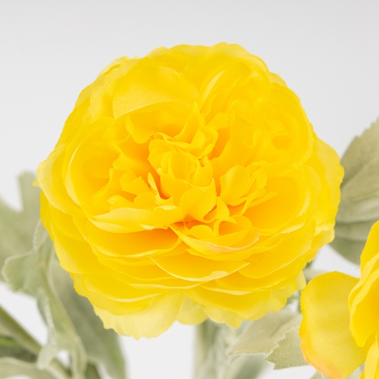 Искусственный ранункулюс с 3 бутонами, желтый, 50 см (9259-133)