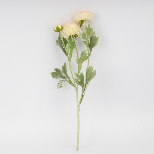 Искусственный ранункулюс с 3 бутонами, кремовый, 50 см (9259-134) Искусственный ранункулюс с 3 бутонами, кремовый, 50 см (9259-134)