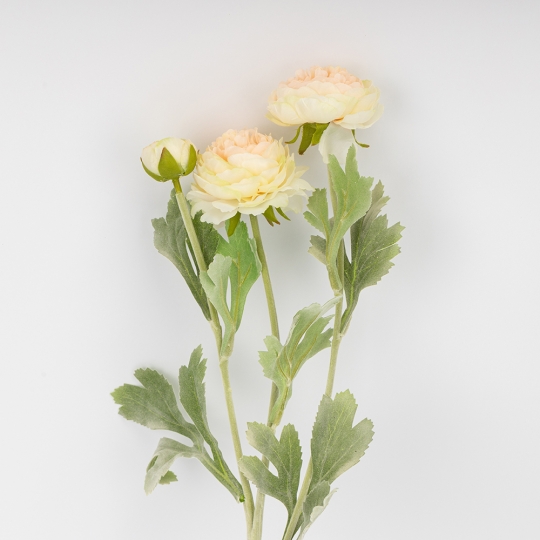 Искусственный ранункулюс с 3 бутонами, кремовый, 50 см (9259-134) Искусственный ранункулюс с 3 бутонами, кремовый, 50 см (9259-134)
