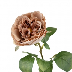 Искусственная пионовидная роза "Эмма", кофейная, 67 см (9213-037)