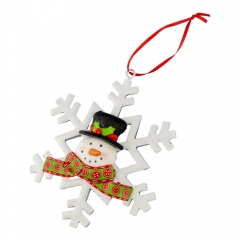 Ялинкова прикраса "Дід Мороз і сніжинка" (0515J)