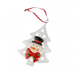 Новорічна підвіска "Сніговик на білій ялинці" (0517J)