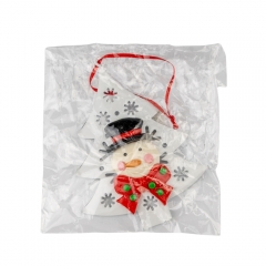 Новорічна підвіска "Сніговик на білій ялинці" (0517J)