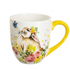 УЦІНКА Чашка "Квітковий кролик"  (550 мл.) (дефект заливки або фарбування цятки) (4002-005)