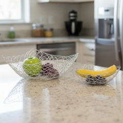 Набір з 2 фруктівниць "Срібна гармонія", 26,5 * 26,5 см ВРЯТОВАНА ПОЗИЦІЯ (9290-006)