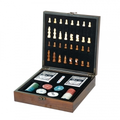 УЦІНКА Ігровий набір 3 в 1 (шахи, карти, покер) (скол на боксі) (Відсутня 1 фігура шахів в наборі) (00BR-8718-002)