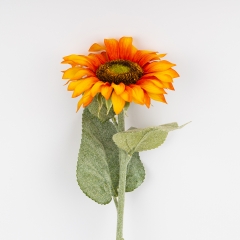 Штучний соняшник з ефектом живого дотику, помаранчевий, 62 см (2025-015)