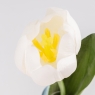 Штучний тюльпан з ефектом живого дотику, білий, 45 см (2025-019)