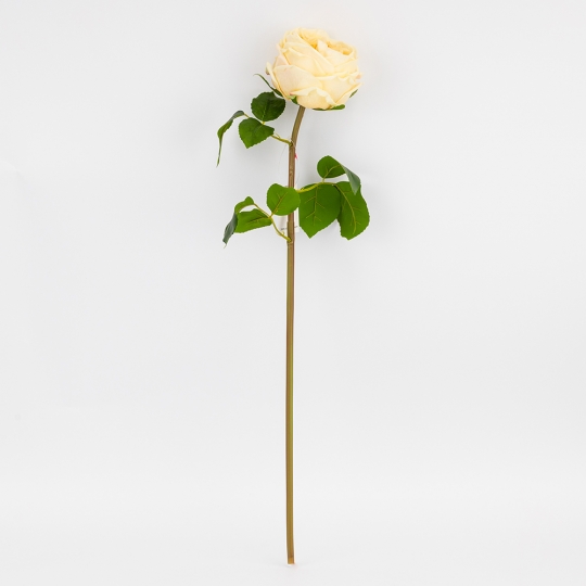 Штучна піоновидна троянда з ефектом живого дотику, кремова, 53 см (2025-023) Штучна піоновидна троянда з ефектом живого дотику, кремова, 53 см (2025-023)