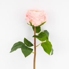 Штучна піоновидна троянда з ефектом живого дотику, пудрова, 53 см (2025-027)