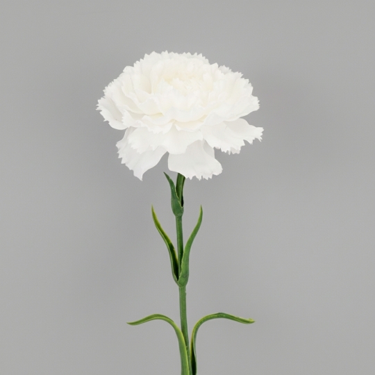 Искусственная гвоздика с эффектом живого прикосновения, белая, 49 см (2025-028) Искусственная гвоздика с эффектом живого прикосновения, белая, 49 см (2025-028)