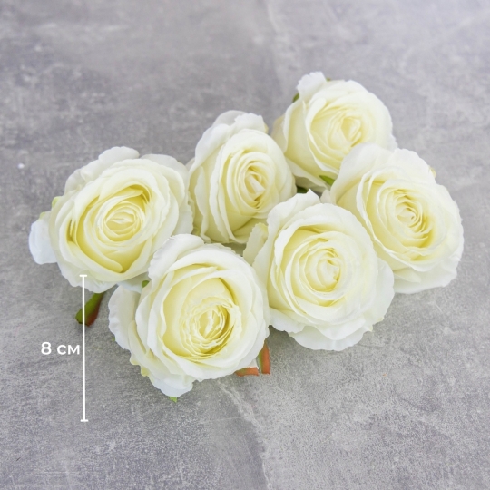 Головка троянди, біла, 8 см (8502-008/4)
