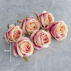 Головка троянди, бежево-рожева, 9 см (8502-009/1)